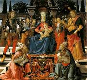 GHIRLANDAIO, Domenico Madonna and Child Enthroned with Saints oil painting reproduction